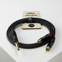 JS2RCA-10m Y-кабель 6,3мм стерео -2хRCA, 10м, SHNOOR