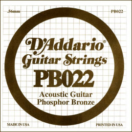 PB022 Phosphor Bronze Отдельная струна для акустической гитары, фосфорная бронза, .022, D'Addario - PB022 Phosphor Bronze Отдельная струна для акустической гитары, фосфорная бронза, .022, D'Addario
