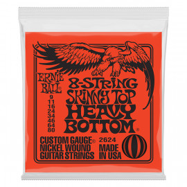 P02624 Skinny/T Heavy/B Slinky Комплект струн для 8-стр электрогитары, никелиров., 9-80, Ernie Ball - P02624 Skinny/T Heavy/B Slinky Комплект струн для 8-стр электрогитары, никелиров., 9-80, Ernie Ball
