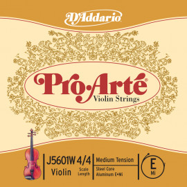 J5601W-4/4M Pro-Arte Отдельная струна Е/Ми для скрипки размером 4/4, среднее натяжение, D'Addario - J5601W-4/4M Pro-Arte Отдельная струна Е/Ми для скрипки размером 4/4, среднее натяжение, D'Addario