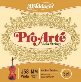 J58-MM-B10 Pro-Arte Струны для альта, среднее натяжение, 10 комплектов, D'Addario - J58-MM-B10 Pro-Arte Струны для альта, среднее натяжение, 10 комплектов, D'Addario