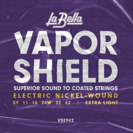 VSE942 Vapor Shield Комплект струн для электрогитары, никелированные, Extra Light, 9-42, La Bella - VSE942 Vapor Shield Комплект струн для электрогитары, никелированные, Extra Light, 9-42, La Bella