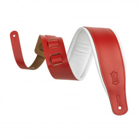 M26PD-RED-WHT Amped Leather Series Ремень для гитары, кожаный, красный/белый, Levy's - M26PD-RED-WHT Amped Leather Series Ремень для гитары, кожаный, красный/белый, Levy's