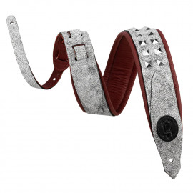 M80GRPDX-WHT Rebel Leathers Series Ремень для гитары, кожаный, белый, Levy's - M80GRPDX-WHT Rebel Leathers Series Ремень для гитары, кожаный, белый, Levy's