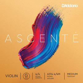 A314-4/4M Ascente Отдельная струна G для скрипки 4/4, среднее натяжение, D'Addario - A314-4/4M Ascente Отдельная струна G для скрипки 4/4, среднее натяжение, D'Addario
