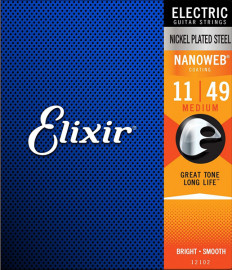 12102 NANOWEB Комплект струн для электрогитары, Medium, 11-49, Elixir - 12102 NANOWEB Комплект струн для электрогитары, Medium, 11-49, Elixir