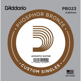 PB023 Phosphor Bronze Отдельная струна для акустической гитары, фосфорная бронза, .023, D'Addario - PB023 Phosphor Bronze Отдельная струна для акустической гитары, фосфорная бронза, .023, D'Addario
