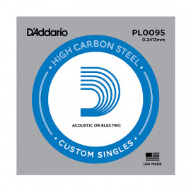 PL0095 Plain Steel Отдельная струна без обмотки, сталь, .0095, D'Addario - PL0095 Plain Steel Отдельная струна без обмотки, сталь, .0095, D'Addario