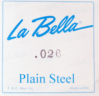 PS026 Отдельная стальная струна без оплетки, сталь, 026, La Bella