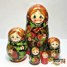 LHM10155 Матрешка "Хохлома малая" 5 кукольная, Хохлома - LHM10155 Матрешка "Хохлома малая" 5 кукольная, Хохлома