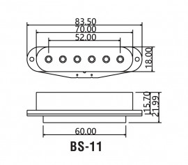 BS-11Bridge-BK Звукосниматель магнитный, сингл, бриджевый, черный, Belcat - BS-11Bridge-BK Звукосниматель магнитный, сингл, бриджевый, черный, Belcat