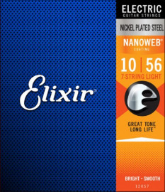 12057 NANOWEB Комплект струн для 7-струнной электрогитары, Light, 10-56, Elixir - 12057 NANOWEB Комплект струн для 7-струнной электрогитары, Light, 10-56, Elixir