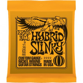 P02222 Hybrid Slinky Комплект струн для электрогитары, никель, 9-46, Ernie Ball - P02222 Hybrid Slinky Комплект струн для электрогитары, никель, 9-46, Ernie Ball