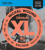 EXL110W XL NICKEL WOUND Струны для электрогитары Regular Light Wound 3rd 10-46 D`Addario