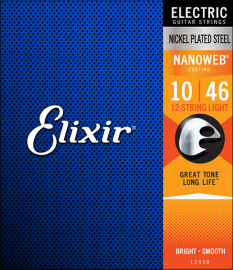 12450 NANOWEB Комплект струн для 12-струнной электрогитары, Light, 10-46, Elixir - 12450 NANOWEB Комплект струн для 12-струнной электрогитары, Light, 10-46, Elixir
