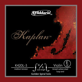 K420L-3 Kaplan Golden Spiral Solo Отдельная струна E/Ми для скрипок разм. 4/4, ср. нат, D'Addario - K420L-3 Kaplan Golden Spiral Solo Отдельная струна E/Ми для скрипок разм. 4/4, ср. нат, D'Addario