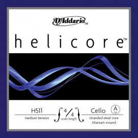 H511-4/4M Helicore Отдельная струна Ля/A для виолончели размером 4/4, среднее натяжение, D'Addario - H511-4/4M Helicore Отдельная струна Ля/A для виолончели размером 4/4, среднее натяжение, D'Addario