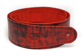 MB6061-122-2 Ремень для гитары, кожаный, красный лофт, Mamba straps - MB6061-122-2 Ремень для гитары, кожаный, красный лофт, Mamba straps