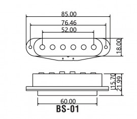 BS-01Bridge-BK Звукосниматель магнитный, сингл, бриджевый, черный, Belcat - BS-01Bridge-BK Звукосниматель магнитный, сингл, бриджевый, черный, Belcat