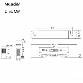 MX1279GD Стоп-бар для Epiphone Les Paul, золото, Musiclily - MX1279GD Стоп-бар для Epiphone Les Paul, золото, Musiclily