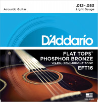 EFT16 FLAT TOPS Струны для акустической гитары фосфорная бронза 12-53 D`Addario
