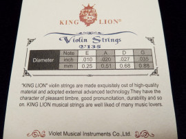 Струны для скрипки King Lion 3/4 4/4 металлические - Струны для скрипки King Lion 3/4 4/4 металлические