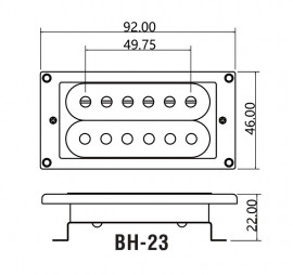 BH-23Neck-WH Звукосниматель магнитный, хамбакер, нековый, белый, Belcat - BH-23Neck-WH Звукосниматель магнитный, хамбакер, нековый, белый, Belcat