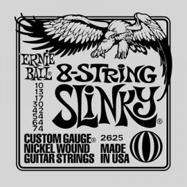 P02625 Slinky Комплект струн для 8-струнной электрогитары, никель, 10-74, Ernie Ball - P02625 Slinky Комплект струн для 8-струнной электрогитары, никель, 10-74, Ernie Ball