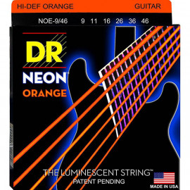 NOE-9/46 Neon Orange Комплект струн для электрогитары, никелированные, с покрытием, 9-46, DR - NOE-9/46 Neon Orange Комплект струн для электрогитары, никелированные, с покрытием, 9-46, DR