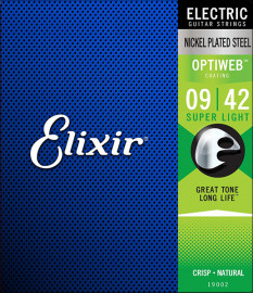 19002 Optiweb Комплект струн для электрогитары, никелированная сталь, Super light 9-42, Elixir - 19002 Optiweb Комплект струн для электрогитары, никелированная сталь, Super light 9-42, Elixir