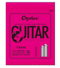 Струны бронзовые Orphee TX 640 для акустической гитары 012-053 - Струны бронзовые Orphee TX 640 для акустической гитары 012-053