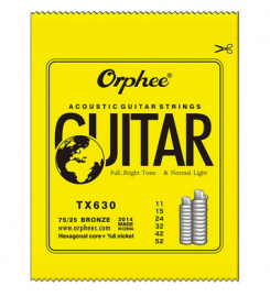 Струны бронзовые Orphee TX 630 для акустической гитары 011-052 - Струны бронзовые Orphee TX 630 для акустической гитары 011-052