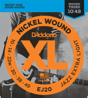 EJ20 XL NICKEL WOUND Струны для электрогитары Jazz Extra-Light 10-49 D`Addario