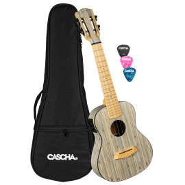 HH-2316E Bamboo Series Укулеле концертный со звукоснимателем, с чехлом, графит, Cascha - HH-2316E Bamboo Series Укулеле концертный со звукоснимателем, с чехлом, графит, Cascha