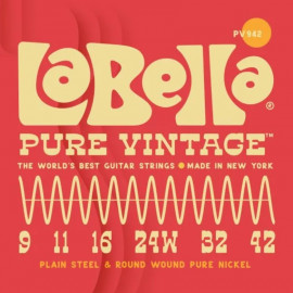 PV942 Pure Vintage Комплект струн для электрогитары, никель, 9-42, La Bella - PV942 Pure Vintage Комплект струн для электрогитары, никель, 9-42, La Bella