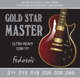 GSM111 Gold Star Master Ultra Heavy Комплект струн для электрогитары, нерж. сплав, 11-49, Fedosov - GSM111 Gold Star Master Ultra Heavy Комплект струн для электрогитары, нерж. сплав, 11-49, Fedosov