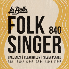 840 Folksinger Комплект струн для классической гитары, посеребренные, шарик, La Bella - 840 Folksinger Комплект струн для классической гитары, посеребренные, шарик, La Bella