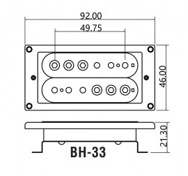 BH-33Bridge-WH Звукосниматель магнитный, хамбакер, бриджевый, белый, Belcat - BH-33Bridge-WH Звукосниматель магнитный, хамбакер, бриджевый, белый, Belcat