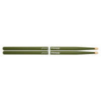 RBH595AW-GREEN 5B Rebound Барабанные палочки, зеленые, смещенный баланс, орех гикори, ProMark