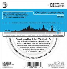 EJ36 BRONZE 80/20 Струны для акустической 12-струнной гитары бронза Light 10-47 D`Addario - EJ36 BRONZE 80/20 Струны для акустической 12-струнной гитары бронза Light 10-47 D`Addario