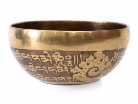 Кованая поющая чаша "Etching Carving" IK-541 (14,2 см, нота: Фа 343 Гц)  - Кованая поющая чаша "Etching Carving" IK-541 (14,2 см, нота: Фа 343 Гц) 