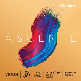 A313-1/16M Ascente Отдельная струна D для скрипки 1/16, среднее натяжение, D'Addario - A313-1/16M Ascente Отдельная струна D для скрипки 1/16, среднее натяжение, D'Addario