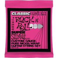 P02253 Pure Nickel Super Slinky Комплект cтрун для электрогитары, никель, 9-42, Ernie Ball