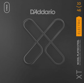 XTE1046-3P XT Струны для электрогитары, никелированные, 10-46, с покрытием, 3 комплекта, D'Addario - XTE1046-3P XT Струны для электрогитары, никелированные, 10-46, с покрытием, 3 комплекта, D'Addario