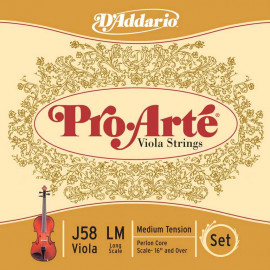 J58-LM Pro-Arte Комплект струн для альта большого размера, среднее натяжение, D'Addario - J58-LM Pro-Arte Комплект струн для альта большого размера, среднее натяжение, D'Addario