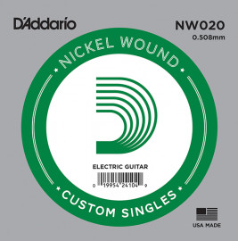 NW020 Nickel Wound Отдельная струна для электрогитары, .020, D'Addario - NW020 Nickel Wound Отдельная струна для электрогитары, .020, D'Addario