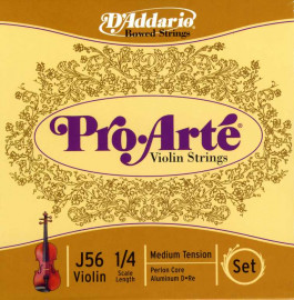 J56-1/4M-B10 Pro-Arte Струны для скрипки размером 1/4, среднее натяжение, 10 комплектов, D'Addario - J56-1/4M-B10 Pro-Arte Струны для скрипки размером 1/4, среднее натяжение, 10 комплектов, D'Addario