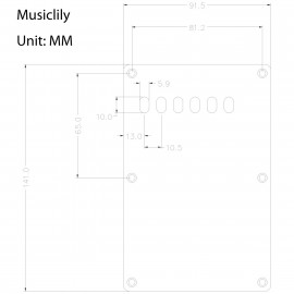 M553 Задняя крышка для Squier, 4 слоя, цвет белый перламутр, Musiclily - M553 Задняя крышка для Squier, 4 слоя, цвет белый перламутр, Musiclily