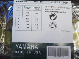 Струны для акустической гитары Yamaha ORIGINAL MN10 металлические 010-047 - Струны для акустической гитары Yamaha ORIGINAL MN10 металлические 010-047