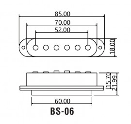 BS-06Bridge-BK Звукосниматель магнитный, сингл, бриджевый, черный, Belcat - BS-06Bridge-BK Звукосниматель магнитный, сингл, бриджевый, черный, Belcat